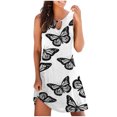 thumbnail image 2 of mtvxesu Robes pour Femmes, Robe Débardeur d'Été Décontractée Ample à Imprimé Floral pour Femmes, Ajourée, Robe de Plage Sans Manches, Robes Chemise, 2 of 5