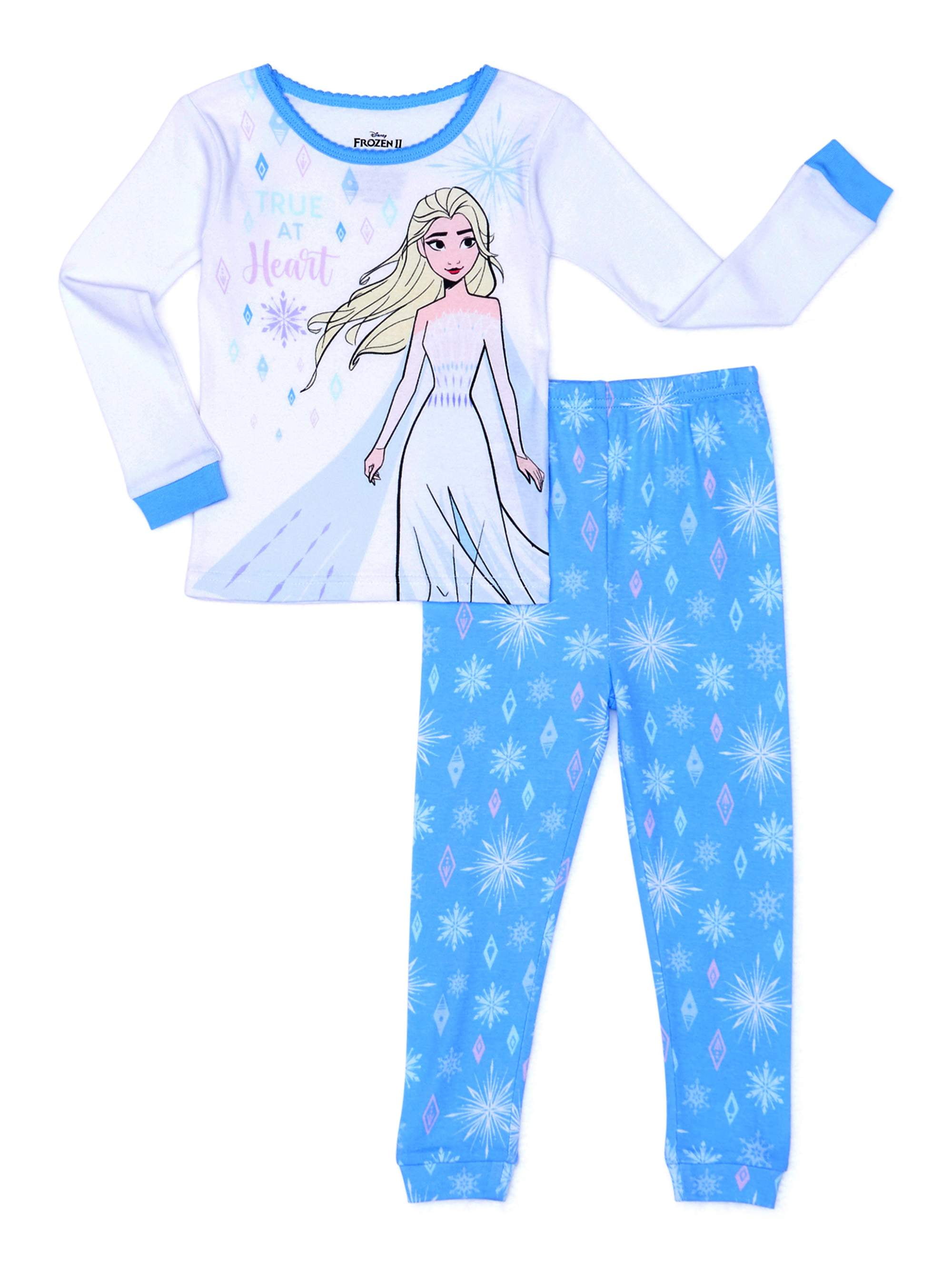 Disney Frozen Elsa Anna Baby Toddler Girls 2-Piece Pajama Set Blue 2T 