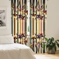 thumbnail image 2 of Ambesonne Floral Curtains 2 Panel Set, Flowers on Royal Stripes, Pair of - 28" x 63", Plum Dark Mustard and Green, 2 of 4