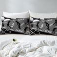 thumbnail image 3 of Erosebridal Housse de Couette de Sport de Golf Simple, Literie Noire Grise Taille Simple, Décor à Rayures Géométriques, Réversible 2 Pcs (Sans Couette), 3 of 7