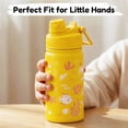 thumbnail image 3 of Hawsaiy 12oz Insulated Kids Water Bottle with Double Drinking Lids, Stainless Steel Water Bottle for School & Outdoor, Yellow Starfish, 3 of 8
