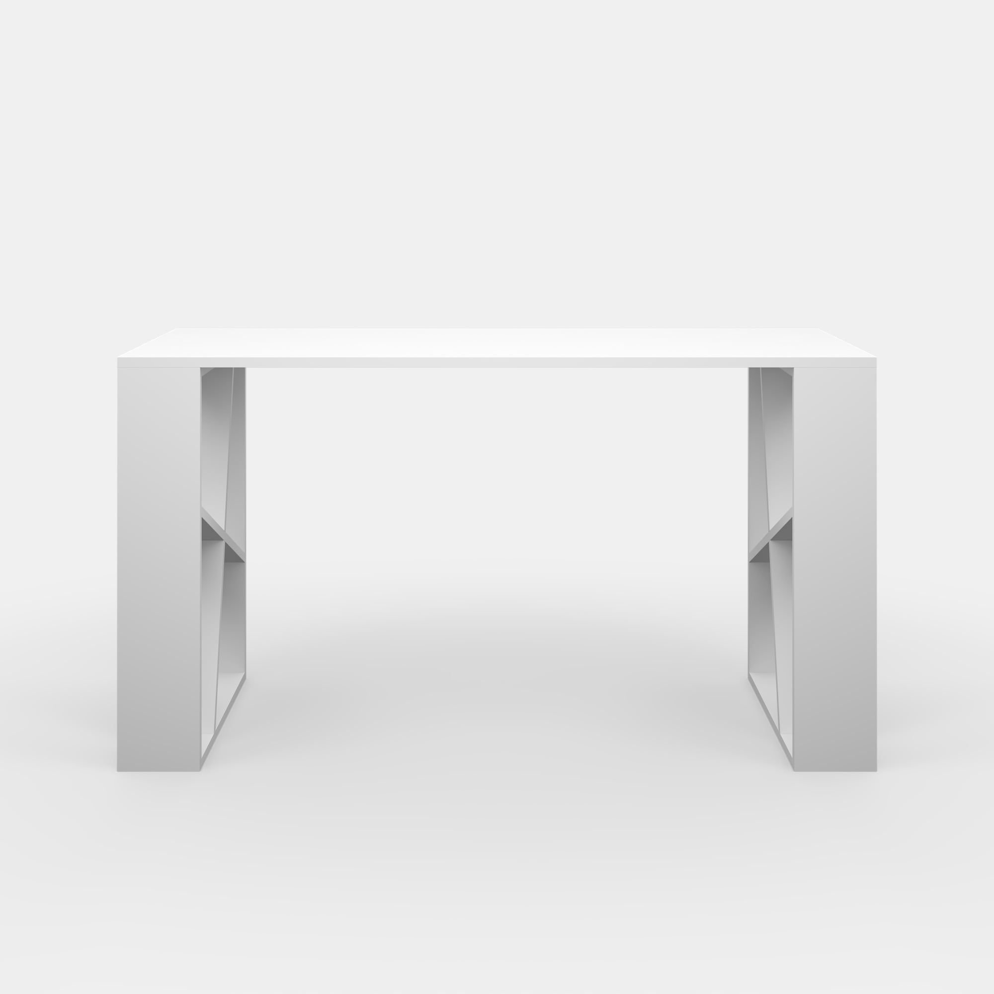 Ada Home Decor Minimalist Home Office Computer Desk Workstation with 2 Shelves 8-Cube Bookcase, White