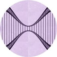 thumbnail image 1 of Ahgly Company Machine Washable Indoor Round Transitional Purple Flower Purple Area Rugs, 4' Round, 1 of 7
