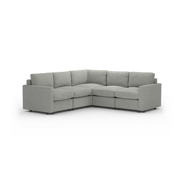 Sala Seccional Modular Esquinera Adapti 5 Plazas | Gris Niebla