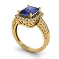 thumbnail image 2 of Halo Engagement Ring for Women - 2.78ct Simulated Tanzanite in 18K Yellow Gold Promise Ring, 2 of 6
