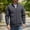 Gray, variant on Men's Big and Tall Lightweight Jacket Solid Color Long Sleeve Turndown Collar Woolen Button Zipper Pocket Outdoor Wear