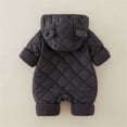 thumbnail image 4 of Busydd Baby Girl Romper 0-2 Years Winter Warm Hooded Zipper Baby Girl Clothes Rompers Casual Solid Color Long Sleeve Infant Boy Clothes 3-6 Months, 4 of 7