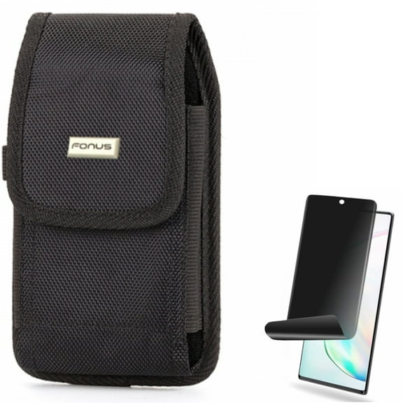 Case Belt Clip & Privacy Screen Protector for Samsung Galaxy Note 20 Phone - Combo with Swivel Holster Rugged Cover & TPU Film Anti-Peep (Fingerprint Works) Anti-Spy