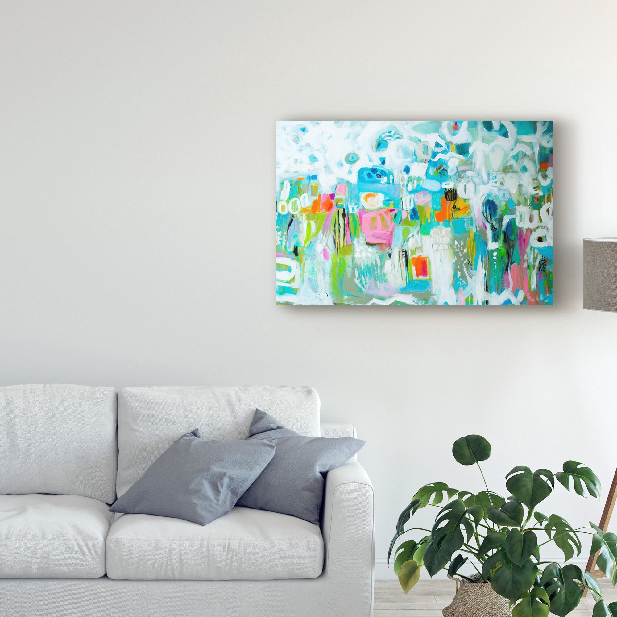 Trademark Fine Art 'Abstract Blue Collage' Canvas Art by Karen Fields