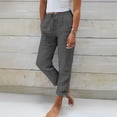 thumbnail image 2 of Linen Pants Women Summer Beach Vacation High Waist Wide Leg Comfy Flowy Trousers with Pockets, 2 of 6