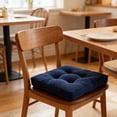thumbnail image 5 of Chair Cushions for Outdoor Indoor Use,Corduroy Seat Pads with Ties,Soft Supportive Padding,Non Slip Straps,Breathable All Season Comfort,Ideal for Dining Chairs Study Chairs Balcony Chairs Navy, 5 of 6