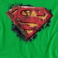 thumbnail image 2 of Superman Rusted Shield Women's T Shirt, Kelly Green, Medium, 2 of 6