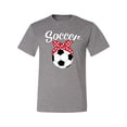 thumbnail image 2 of Wild Bobby, Cute Soccer Mom Ribbon Soccer Ball Gift Sports, Mother's Day, Men Graphic T-Shirt, Heather Grey, 5XL, 2 of 3