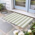 thumbnail image 2 of Sage Green Striped Doormat Outdoor Entrance 20"x31.5", Modern Farmhouse Sage Green White Stripes Absorb Moisture Dirt Door Mats, Non-Slip Rubber Backing Floor Mats Indoor, Low-Profile Front Door Rugs, 2 of 9