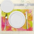 thumbnail image 3 of Ambesonne Pastel Place Mats Set of 4, Spring Yard Watercolors, Standard Size, Apple Green Marigold, 3 of 6