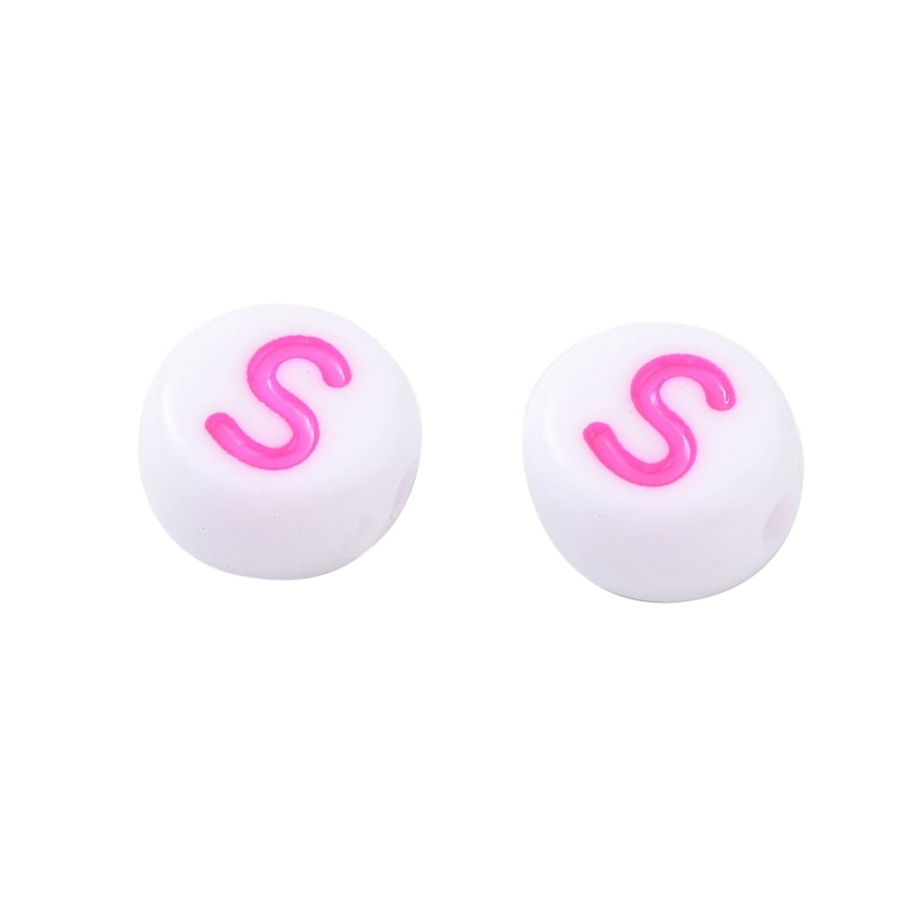 BEEFLYING 1628pcs Acrylic Letter Beads Round Alphabet Beads Bulk for Jewelry Making Earring Bracelet