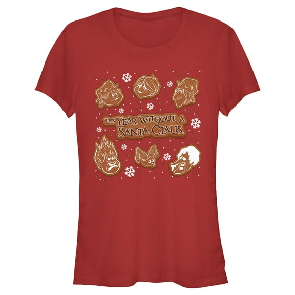 Junior's The Year Without a Santa Claus Gingerbread Squad  Graphic Tee Red 2X Large