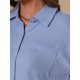 thumbnail image 5 of INSPIRE CHIC Camisas de botón para mujeres, blusas de algodón casuales de manga corta con bolsillos XL Gris Azul, 5 of 6