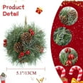 thumbnail image 2 of Dalrosia Mistletoe Kisses Ball Decorative, 5inch Christmas Tree Decoration of Mistletoe, 2PCS Mistletoe Kissing Pendant Ball with red Berries and Green Pine Needles at The Door, 2 of 6