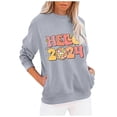 thumbnail image 1 of Timegard Chandails en Molleton de Noël pour Femmes Col Rond Manches Longues Pull Imprimé Automne Hauts Amples avec Poches, 1 of 2