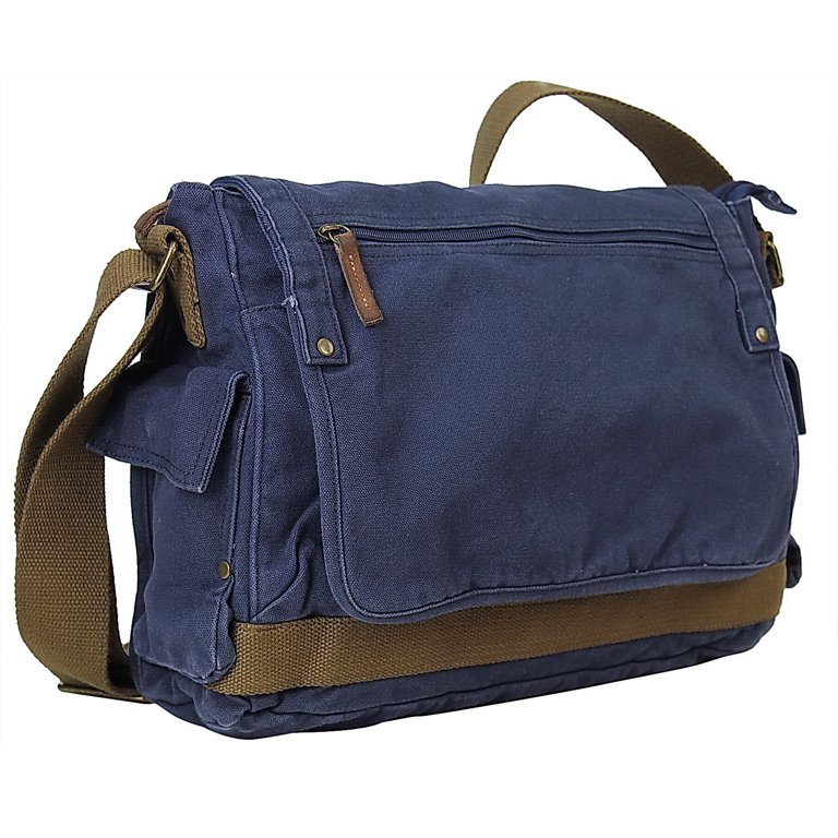 Vagarant 15 in. Casual Style Canvas Laptop Messenger Bag with 15 in. Laptop Compartment. Green