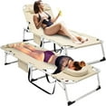 thumbnail image 3 of Lilypelle 3 in 1 Sun Tanning Chair Oversized with Mat & Face Arm Hole, 5-Position Heavy Duty Folding Chaise Outdoor Lounge Chair w/ Pillow, for Beach, Pool, Lawn, Yard, Patio, 3 of 12