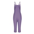 thumbnail image 6 of Womens Waffle Knit Jumpsuits Casual V Neck Baggy Onesie Rompers Sleeveless Loose Spaghetti Strap Overalls Jumpers with Pockets, 6 of 7