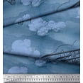 thumbnail image 2 of Soimoi Cotton Duck Fabric Clouds & Airplane Transport Print Fabric by The Yard 42 Inch Wide, 2 of 3