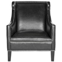 Safavieh MCKINLEY LEATHER CLUB CHAIR - SILVER NAIL HEADS