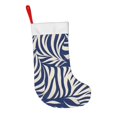 thumbnail image 3 of Flannel Christmas Stocking 17.7×11×7in Soft And Light Touch Good Socks Splicing Design Can Be Used For Hanging Zebra Print Style Steelblue_1, 3 of 8