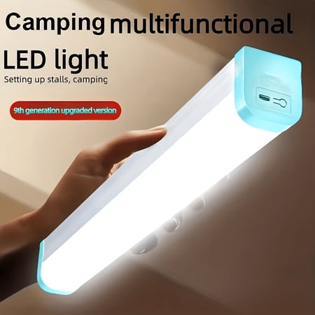 USB Rechargeable Handheld Flashlight & Floodlight Ultra-Bright LED Work Light 4 Adjustable Brightness Levels Magnetic Hook 3 Beam Modes Ideal for Camping Hiking & Power Outage Emergencies
