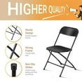 thumbnail image 3 of UBesGoo 10 Pack Plastic Folding Chairs Wedding Banquet Seat Party Event Chair for Concert, Music Festival, Holiday, Plastic Dining Chair, Black, 3 of 7