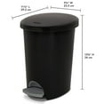 thumbnail image 2 of Sterilite 2.6 Gallon Ultra StepOn Wastebasket w/ Titanium Pedal & Liner (2 Pack), 2 of 7