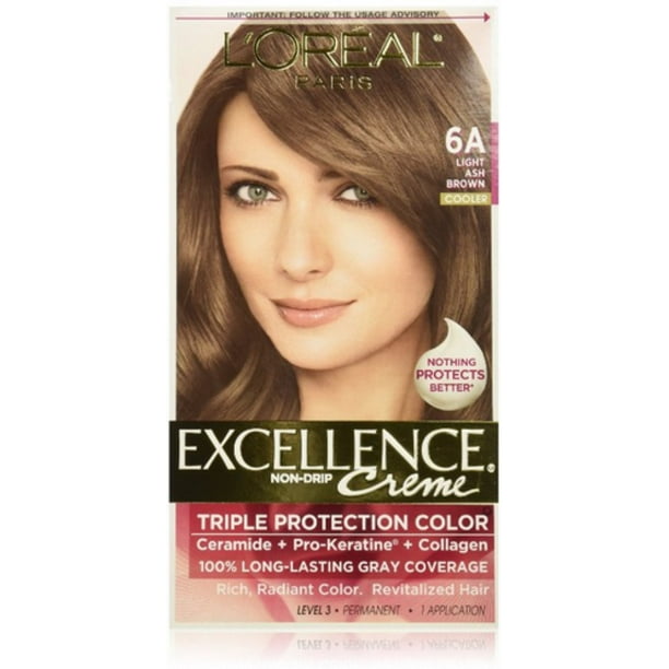 L'Oreal Paris Excellence Creme Haircolor, Light Ash Brown [6A] (Cooler