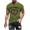 thumbnail image 3 of UVEASISHA Football Graphic Tees for Men Big and Tall Crewneck Short Sleeve T-Shirts Game Day Casual Slim Fit Workout Shirt Army Green M, 3 of 6