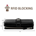 thumbnail image 4 of Travelambo Cartera Para Mujer De Gran Capacidad Con Bloqueo Rfid Carteras De Pulsera De Cuero Genuino(Negro), 4 of 5