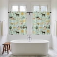 thumbnail image 4 of Cartoon Farmhouse Kitchen Curtains 54 Inch Length, Cute Watercolor Cabin Animals Trees Green Tiers Curtains for Bathroom Bedroom Cafe, Light Filtering Small Window Treatment Drapes 2 Panels 42"Wx54"L, 4 of 8