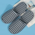 thumbnail image 3 of Naierhg Foldable Unisex Stripe Print Non-Slip Thicken Outdoor Hotel Travel Slippers for Home S Grey*, 3 of 7