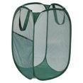 thumbnail image 1 of Unique Bargains Mesh Laundry Hamper, Collapsible Laundry Baskets Bag, Dark Green, 1 of 7