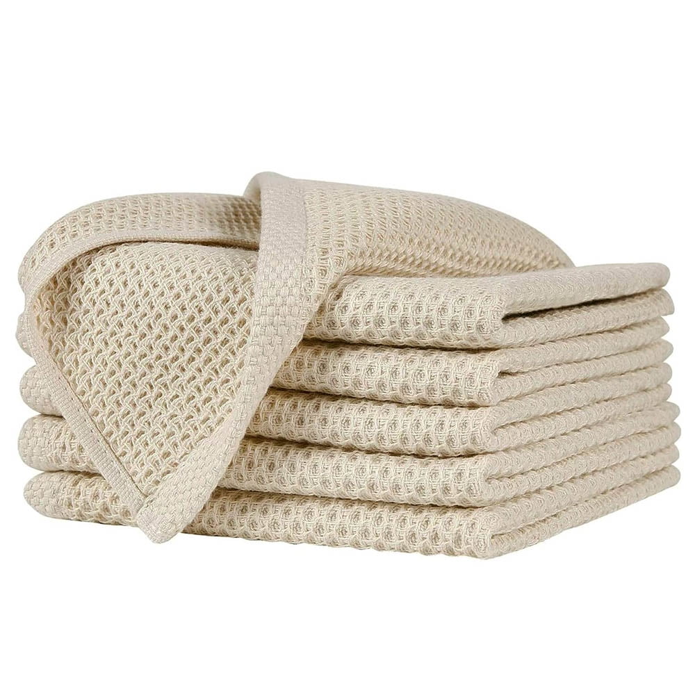 Kitinjoy 100% Cotton Kitchen Dish Cloths, 12 Pack Waffle Weave Ultra Soft  Absorbent Dish Towels for Drying Dishes Quick Drying Kitchen Towels Dish  Rags, 12 X 12Inch, Beige - Yahoo Shopping