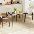 thumbnail image 4 of Costway 44" Rectangular Kitchen Table with Metal Frame Faux Marble Tabletop Dining Table, 4 of 10