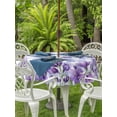 thumbnail image 3 of Outdoor Tablecloths with Umbrella Hole & Zipper, Purple Flowers Round Tablecloth 54 Inch, Butterfly Spring Floral Checkered Farmhouse Waterproof Table Cloth, Patio/Pool/Picnic Table Covers, 3 of 8