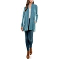 thumbnail image 4 of Mint Plus Pink- Women's Casual Lightweight Open Front Cardigans with Pockets and Soft Basic Drape Long Sleeve Sweater, 4 of 5