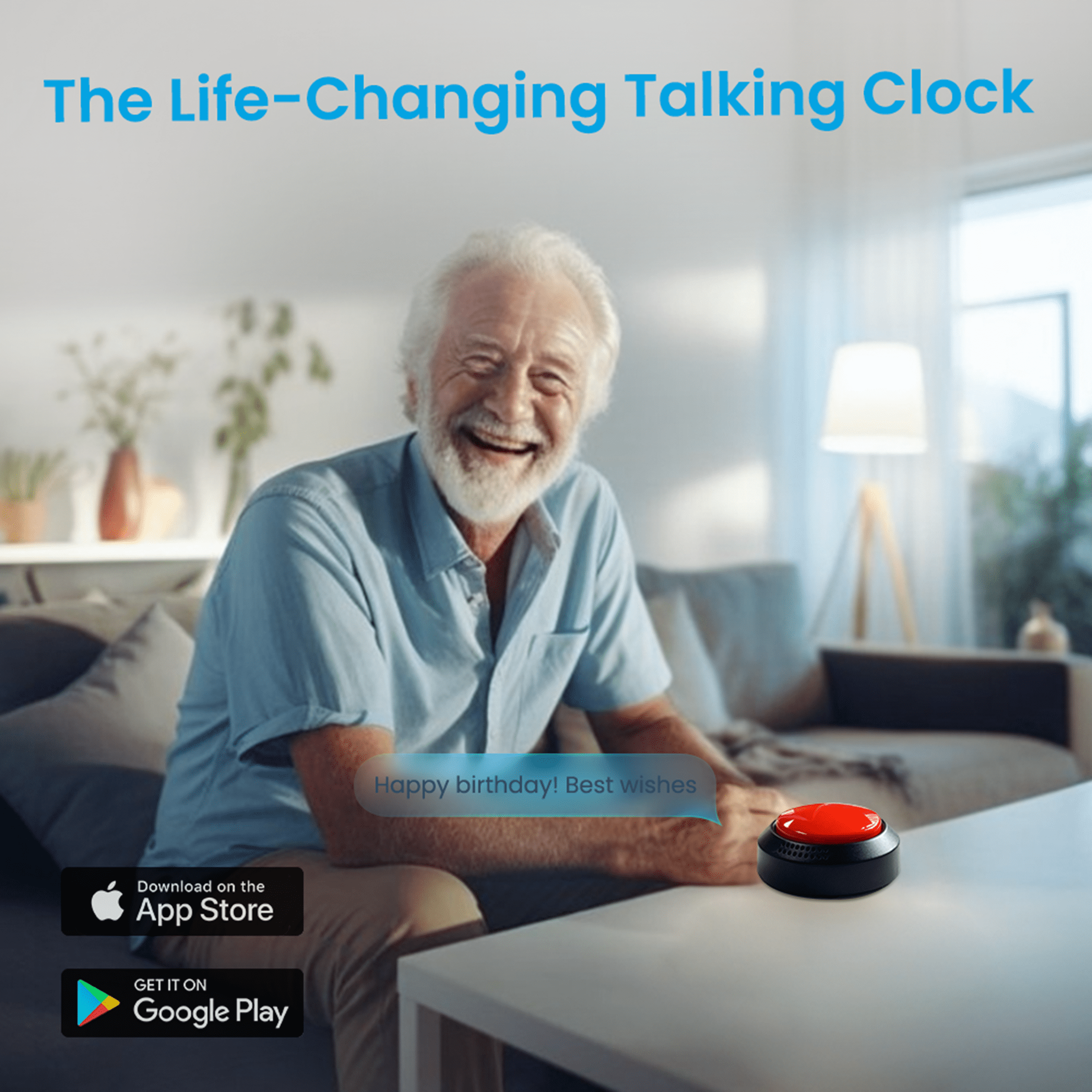 TimeVocalist Talking Alarm Clock with Time Sync, Task Reminders, Battery Backup for Elderly & Visually Impaired