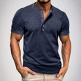thumbnail image 2 of cfhntfmh Men's Short Sleeve Shirts Summer Button up Cotton T-Shirt Big and Talls Casual Crew Neck Tops, 2 of 7