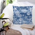 thumbnail image 3 of Navy Blue Coastal 20x20 Pillow Covers Set of 2, Summer Beach Ocean Coral Starfish Throw Pillow Covers Decorative Couch Cushion Case, Microfiber Square Pillowcases for Bedroom Car Living Room, 3 of 7