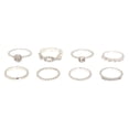 thumbnail image 2 of Claire's 8 Piece Silver Metal Ring Set Small/Medium Female, Teen, 2 of 2