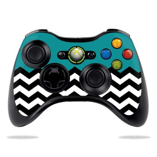 Skin Decal Wrap for Microsoft Xbox 360 Controller Teal Chevron