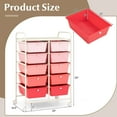 thumbnail image 4 of Costway 10-Drawer Storage Cart Utility Rolling Trolley Kitchen Organizer Pink Gradient, 4 of 10