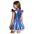 thumbnail image 6 of Raenseen Kids Girls 2pcs Alien Dress Up Outerspace Robot Outfit Flying Sleeve Twirl Swing Dresses Colorful Silver 6, 6 of 7